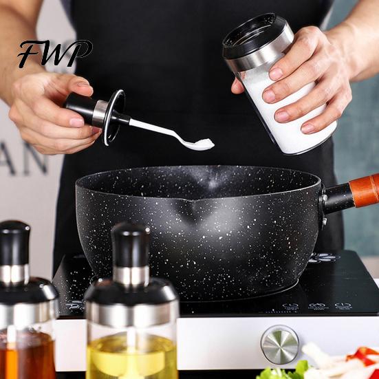 Corrosion-resistant Condiment Bottle Spice Jar with Spoon 250ml Glass Kitchen Seasoning High Borosilicate for Salt Sugar Leak-Proof Container