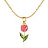 Fashion Tulips Flower Pendant Necklace Simple Y2K Choker Neck Chain Sweet Elegant Clavicle Chain Necklace Jewelry