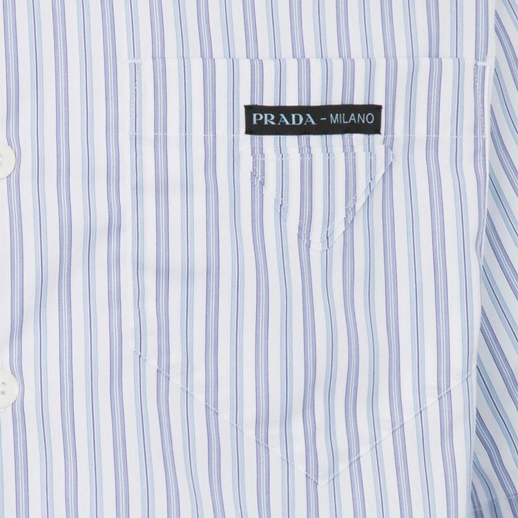 PRADA Shirts Men's Blue Polo Collar Moderate UCS339-1YGYF0012