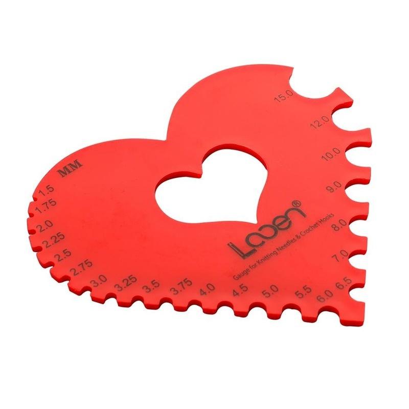 Háčkovací jehlice Velikost ABS Tvar srdce Lásky Měřicí pravítko Šicí doplňky Nástroje