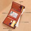 Luxury Men's Top Layer Cowhide Trifold Wallet RFID Blocking Protection ID Window, 8 Ample Card Slots, 2 Deep Cash Pockets, Premium Money Bag