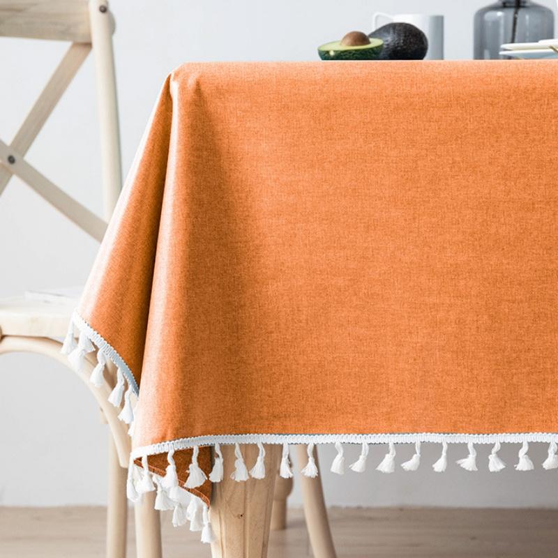 Rectangle Tablecloth Cotton Linen Square Waterproof Table Cloth Oil-Proof Table Cover For Home Kitchen Garden Restaurant Decor