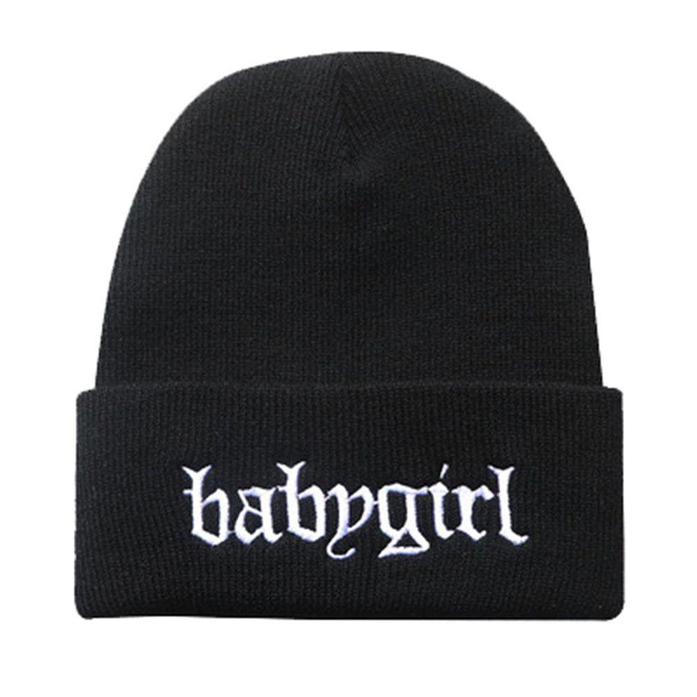 Send girlfriend Hip hop cold cap Embroidery Warm hood Knitted hat Babygirl Wool cap Winter