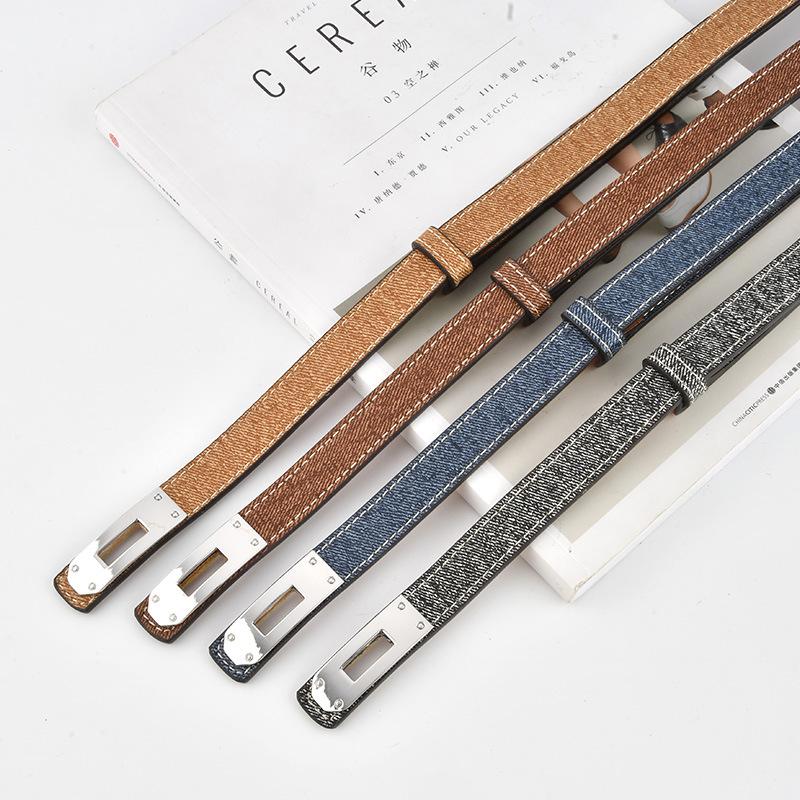 Leather Lock Adjustable Belt Women'S Premium Cowhide Waist Seal With Dress Decorative Belt