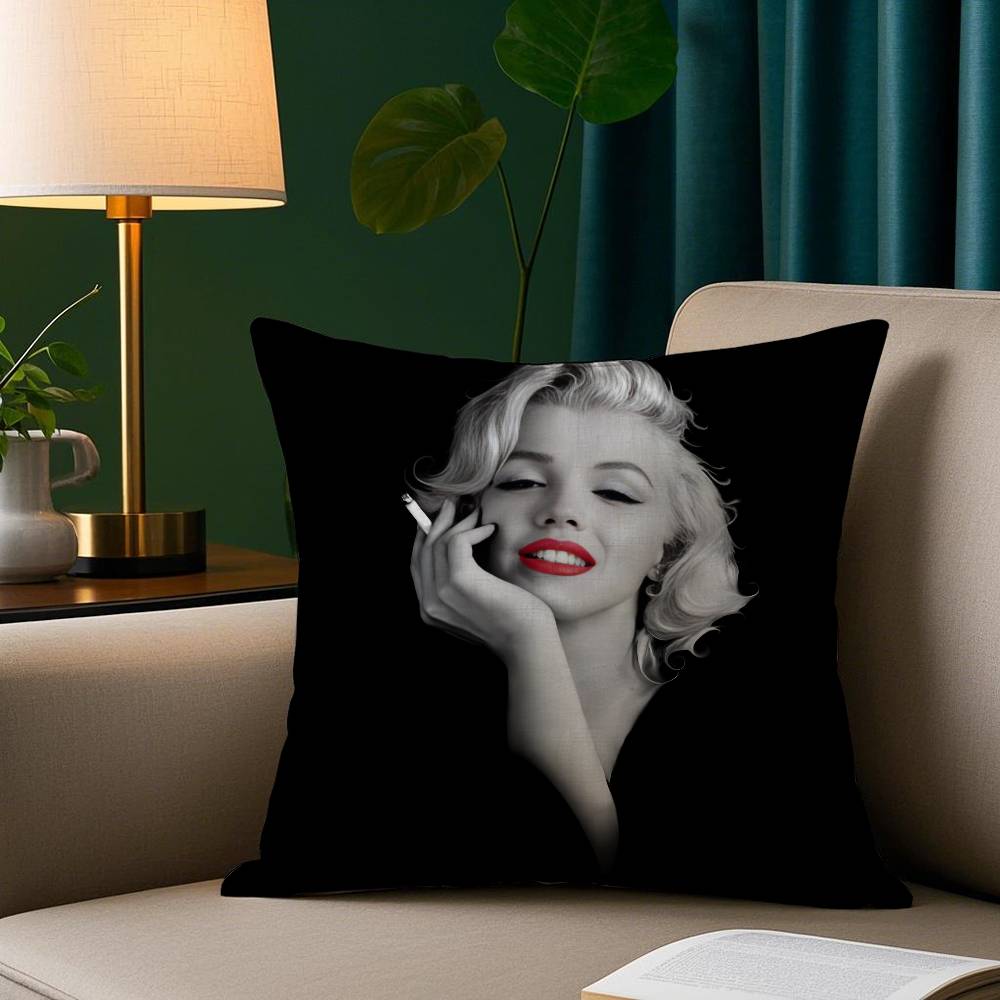 Engel Sänger M-Marilyns Kissenbezug Kurzplüsch Druck Kissenbezug Quadratische Wurfkissenbezüge Sofa Heimdeko