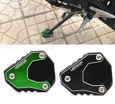 Motorcycle Side Stand Plate for Kawasaki Ninja 400, Z400, ZX25R/SE, ZX4R, ZX4RR, and V-ERSYS650 (Green)