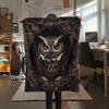 Vintage Patterned Owl  Print Flannel Blanket, High quality Comfortable for All Seasons, Home Decor, Warmth and Comfort