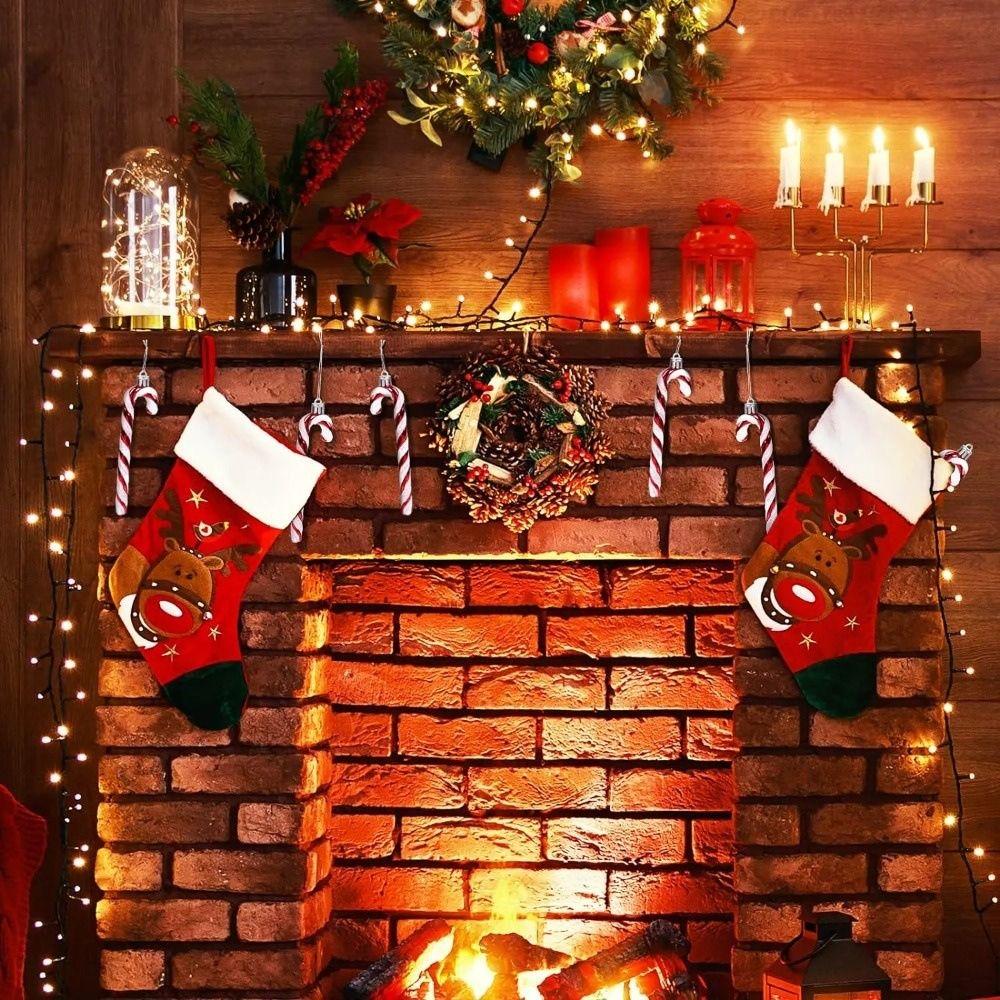 6 Stück Neue Kunststoff Weihnachts-Hängedekoration Zuckerstange Galvanisiert Weihnachtsbaumschmuck Kugel 8 Farben Weihnachtsbaumkugeln