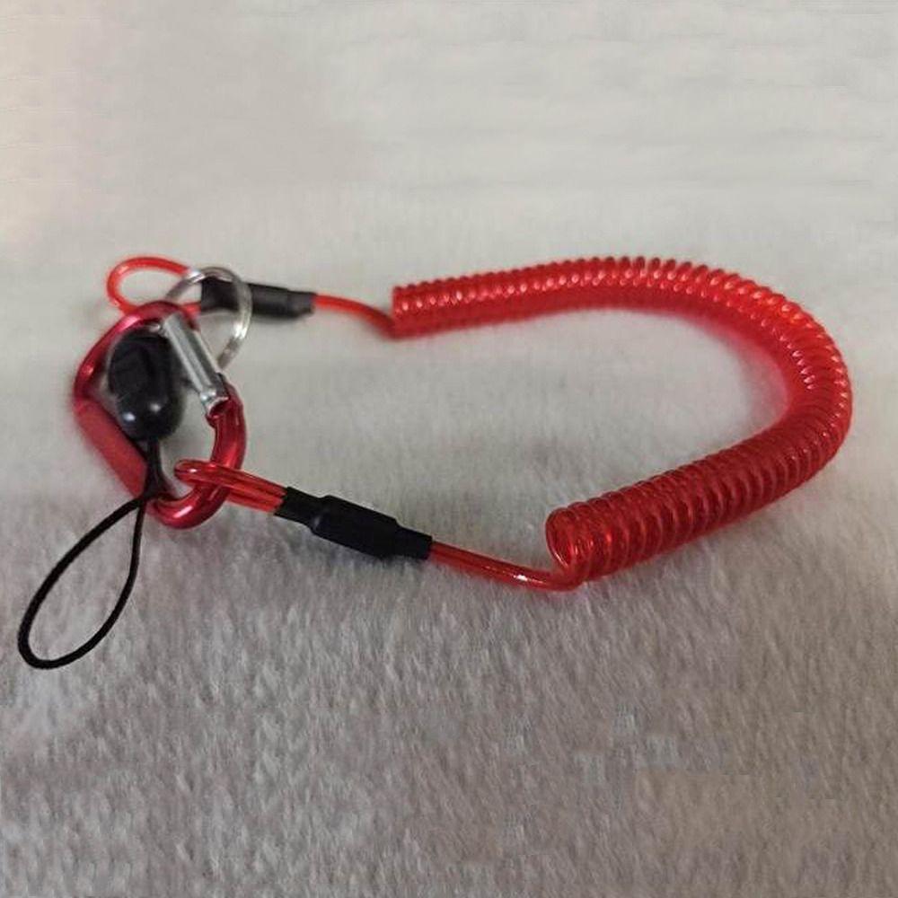 Cord Retractable Carabiner Safety Rope Spiral Coiled Lanyard Spring Elastic Rope Fishing Lanyards