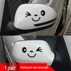 Adesivo Fofo de Carinha Sorridente para Espelho Retrovisor – À Prova d'Água, Sem Resíduos, Par de Adesivos Decorativos para Carroceria