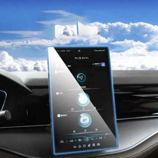 For BYD tang 12.8 inch 15.6 inch Car GPS navigation and trument screen tempered glass protective film Interior sticker