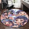 1pc Anime Design Round Carpet - Office Chair Mat, Non-Slip Rug for Home Decor, Living Room
