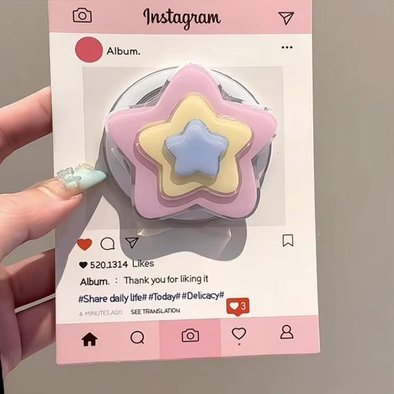 Korean Cute Star For Magsafe Magnetic Phone Holder For Iphone 15 Matte Wireless Charging Case Stand Decoration Gifts For Girls