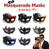 8-56 Stück Maskenballmasken für Paare Gold Schwarz Halbmasken Venezianische Masken Abschlussball Maskenball Karneval Halloween Partygeschenke