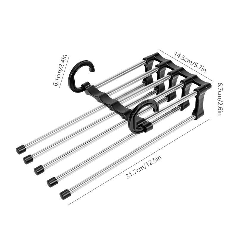 5 in 1 Multifunction Clothes Hanger Wardrobe Organizer Pants Towel Rack Shelves Closet Adjustable Magic Trouser Hangers Home