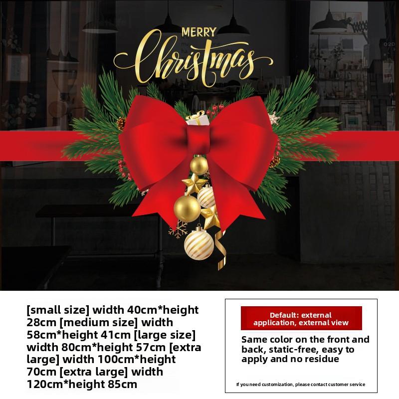 Christmas Window Decoration Atmosphere Decoration Bow Window Display Static Glass Stickers