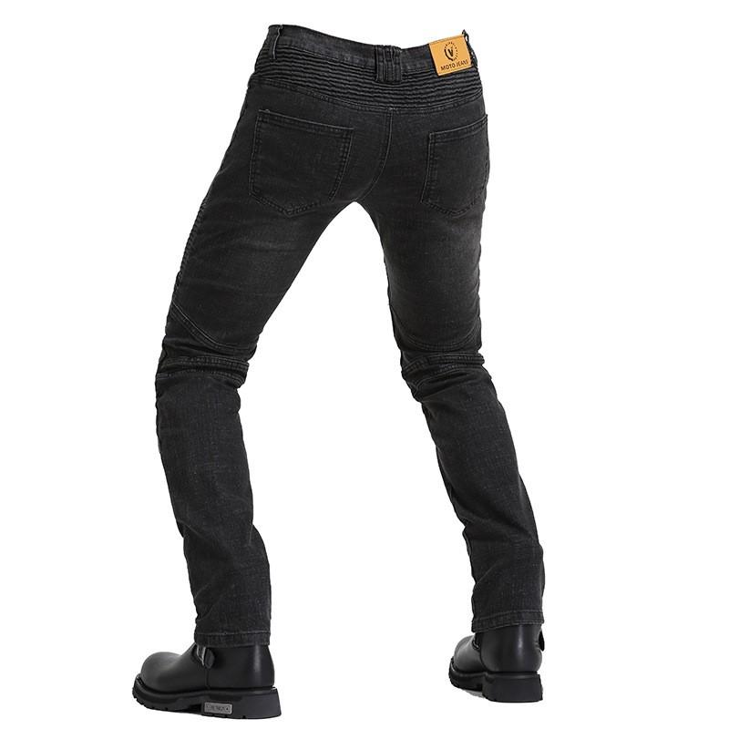 Mens Motorcycle Riding Pants With Silicone Protective Pads Stretchable Slim Fit Biker Jeans Use