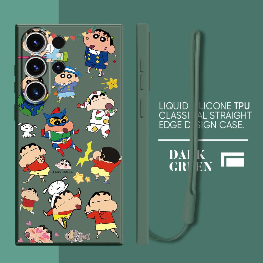 Fashion Crayon Shin-chan Case for Samsung Galaxy S25 S25Edge S21 Plus S23 Note 20 10 Ultra S20 FE S22 S24 Ultra Phone Cover