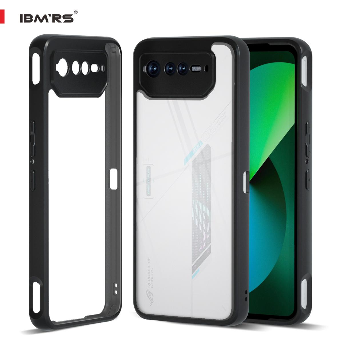 

(В комплекте ремешок на запястье)IBMRS - чехол для мобильного телефона Asus ROG Phone 6, военный дизайн, противоударный защитный чехол, камуфляжный черный transparent прозрачный