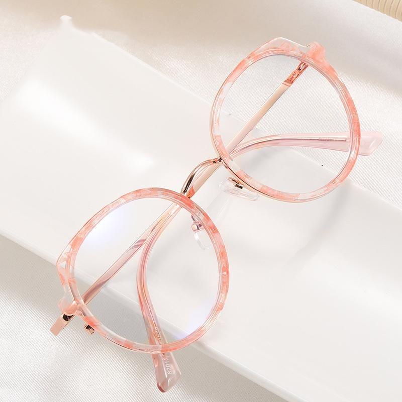 Fashion TR90 Anti Blue Light Glasses Women Ultralight Round Reading Optical Computer Eyewear 0 to +6 0