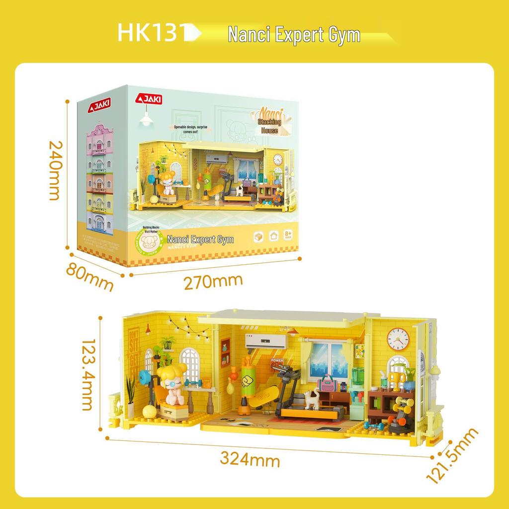 Jiaqi Blocks: Princess Nanci Bedroom & Music Room Set - Stackable House Street Scene Ornaments for Girls