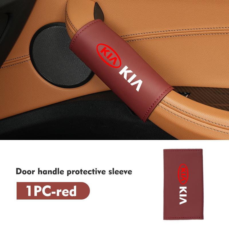 For KIA Car Door Handle Leather Auto Protective Case Cover Sportage Rio Ceed Niro Soul Stonic Picanto Proceed