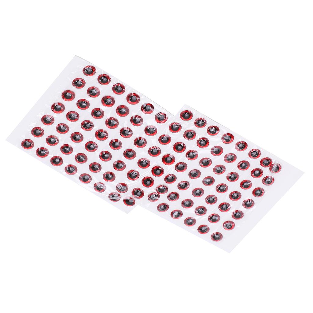 100Pcs Fishing Lure Eyes ThreeDimensional Sticky Lightweight Durable Fisheye Sticker for Making Fishing Bait(Red )
