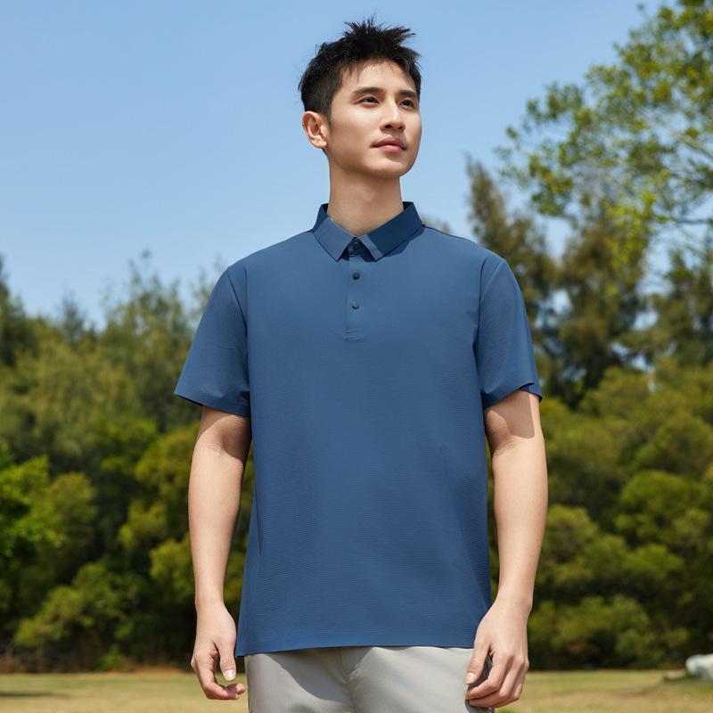 Unisex Summer Ice Silk Polo Shirt, Short Sleeve, Elastic Business-Casual, Custom Logo Option