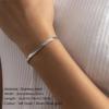 Unisex Stainless Steel Snake Bone Chain Bracelet - Gold Flat Design