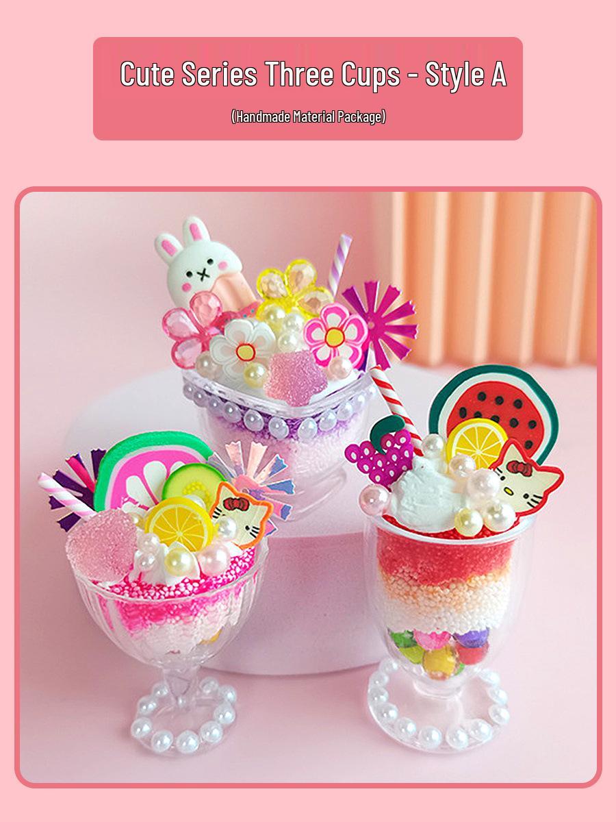 

Детский набор для DIY с кремовым клеем: Аксессуары для стаканчиков с мороженым для девочек