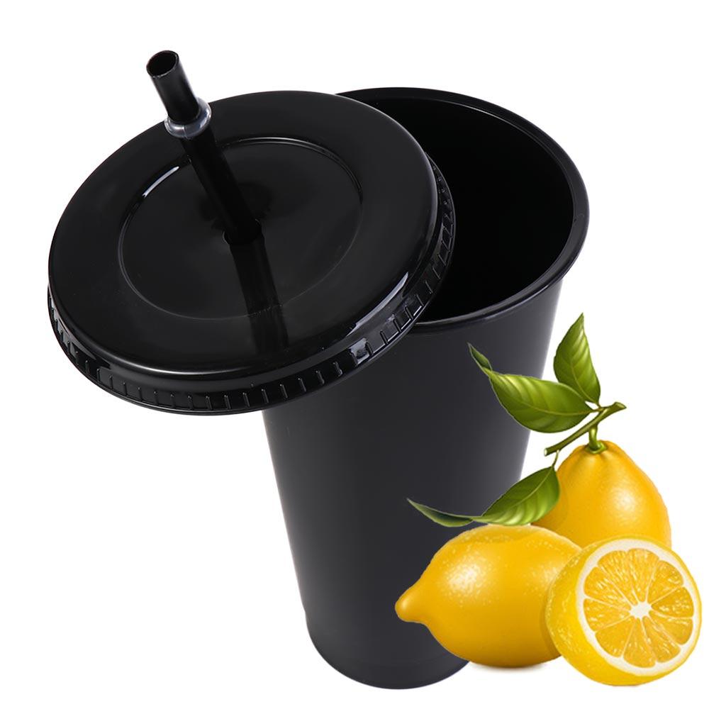 With Lid Straw Cup Food Grade PP Plastic Drinks Cup Reusable Change Color Straw Mugs  Gift