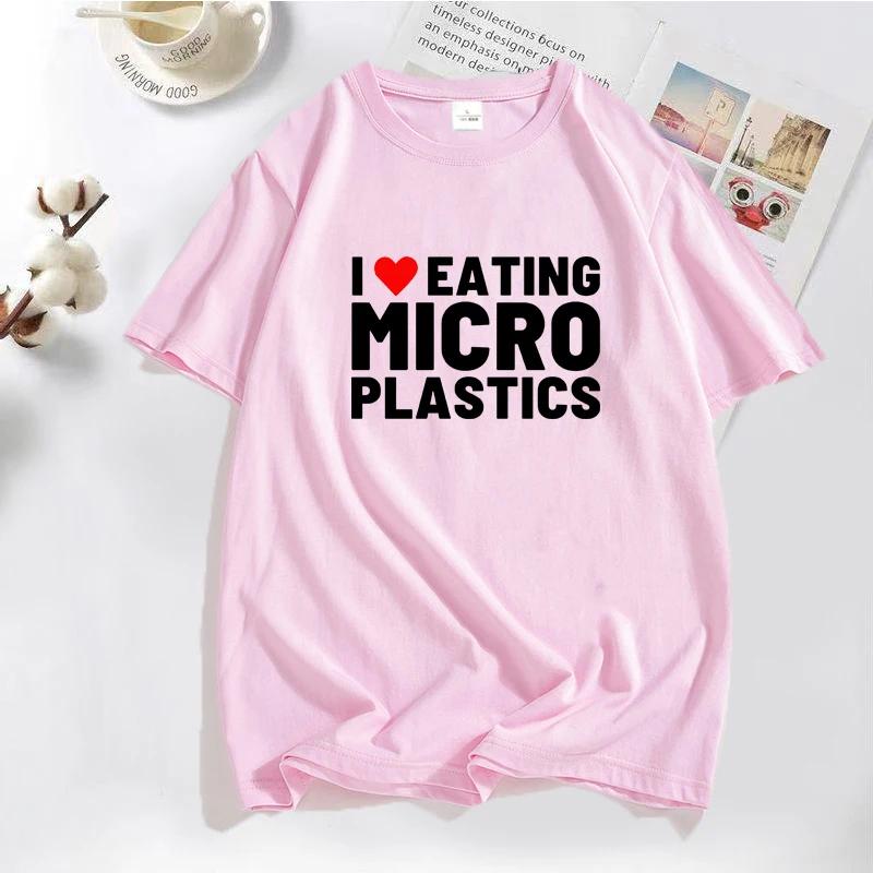 

I Love Microplastics T-Shirts Men Funny Mmicroplastic Humor Letter Print Tee Tops Summer Cotton Casual T Shirt Male Clothes Tops L рожевий