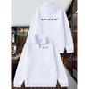 White Geometric Print Men's Round Neck Casual Hoodie Loose Half Zipper Pullover Sweatshirt Casual Daily Wear Men's Versatile Style