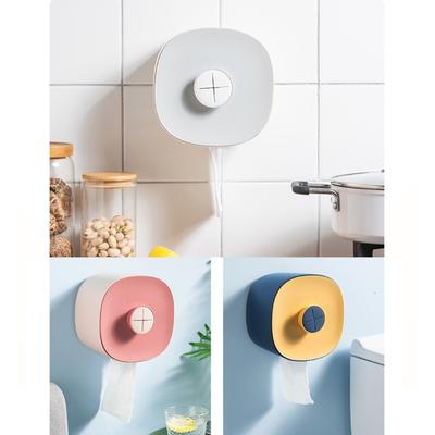 Nordic Self Adhesive Toilet Paper Roll Holder Wall Mounted Waterproof Tissue Storage Box Bathroom Face Towel Organizer