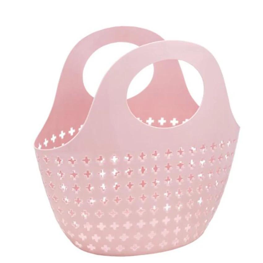 Hand-held Basket Foldable Soft Bath Storage Basket Plastic Washbasin Storage Basket New Bathroom Frame Portable Shower Container