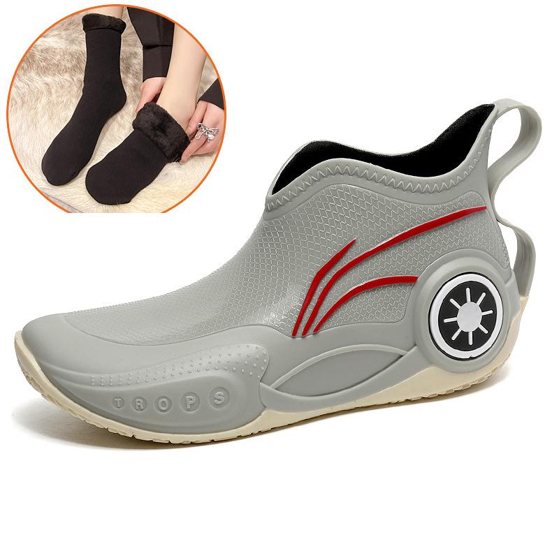 Men's Outdoor Short Tube Fishing Rain Boots Fashion Non-slip Waterproof Rain Boots Indoor Kitchen Work Rain Boots Car Wash Boots