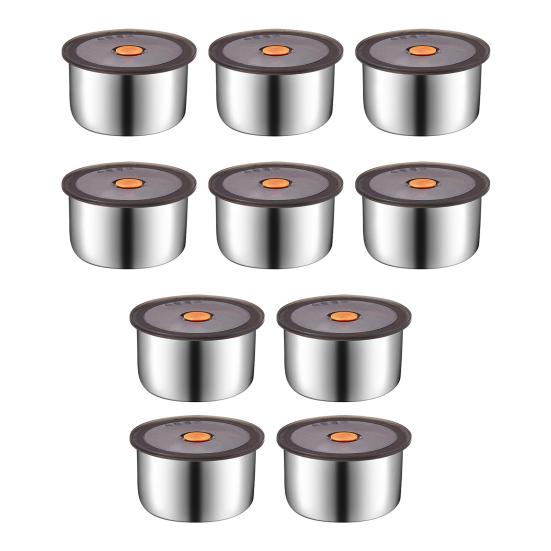 123456810 шт Набор контейнеров для хранения продуктов Ланч-бокс из нержавеющей стали Штабелируемые контейнеры для закусок 10 pcs 1899₽