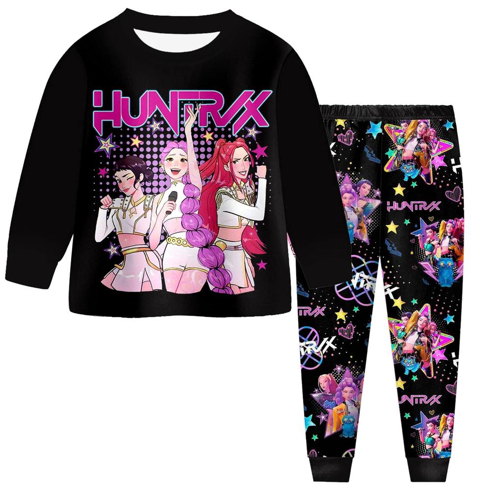 Children's Fashion Suit Skirt Round Neck Long Sleeve Top Pants