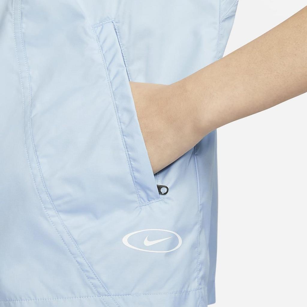 Nike Einfarbig Stehkragen Reißverschluss Atmungsaktive Weste Damen Westen Hell-Militärblau FN6818-440