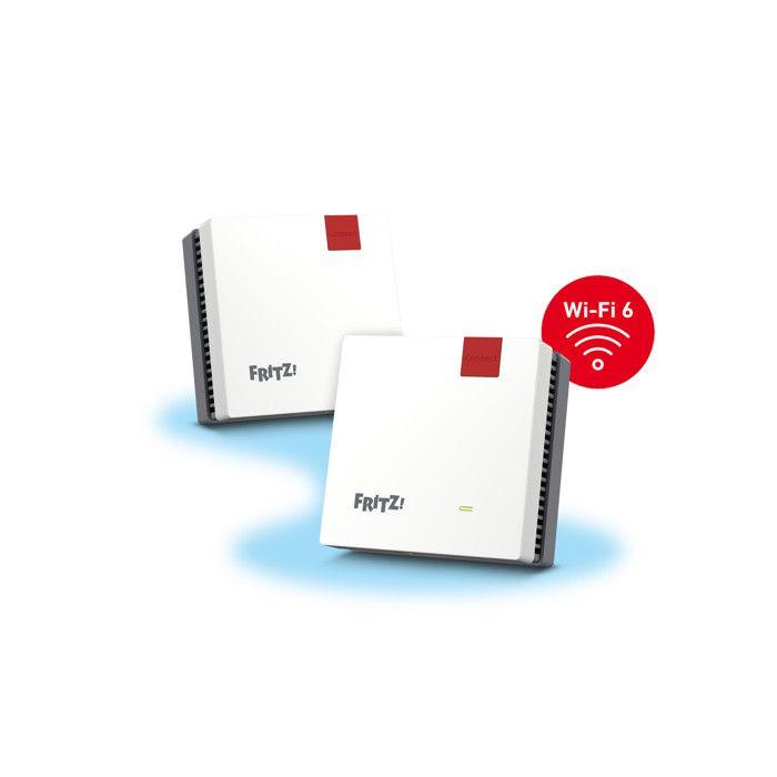 FRITZ! Mesh Set 1600 2-Pack Edition International Wi-Fi 6 Dual-Band Bianco/Rosso