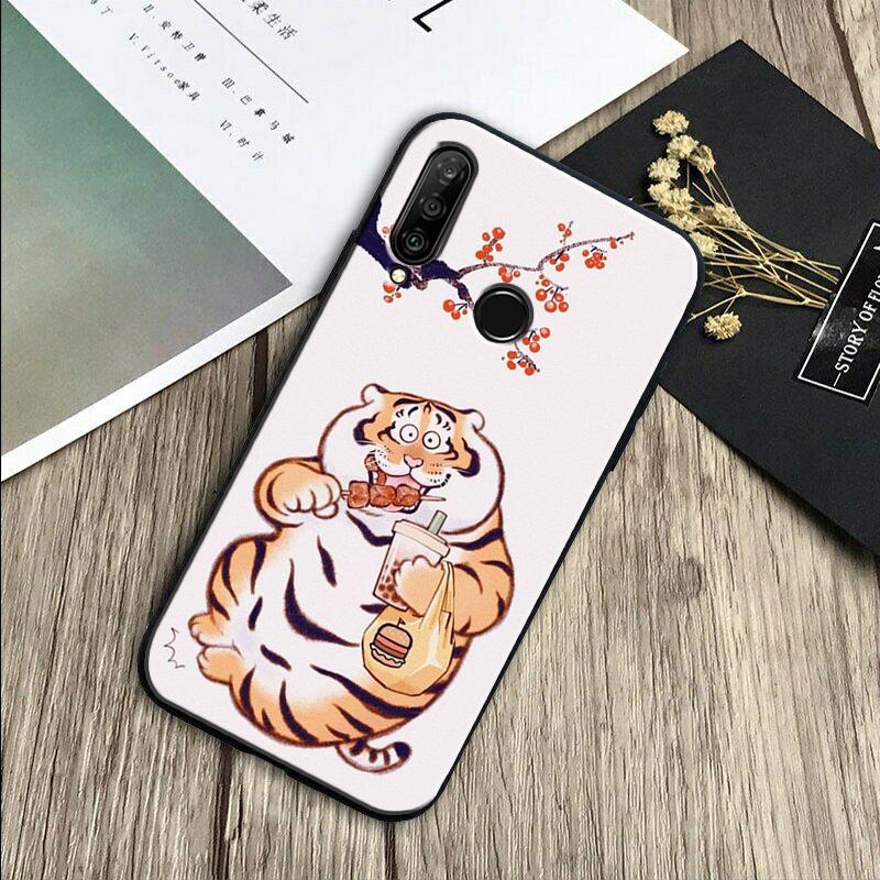 Cartoon Fat Tiger For Huawei Nova 11 12i 8i 7i 3i 9 10 SE Y60 Y61 Y70 Y72 Y73 Y90 Y91 P20 P30 Pro P40 Lite Case