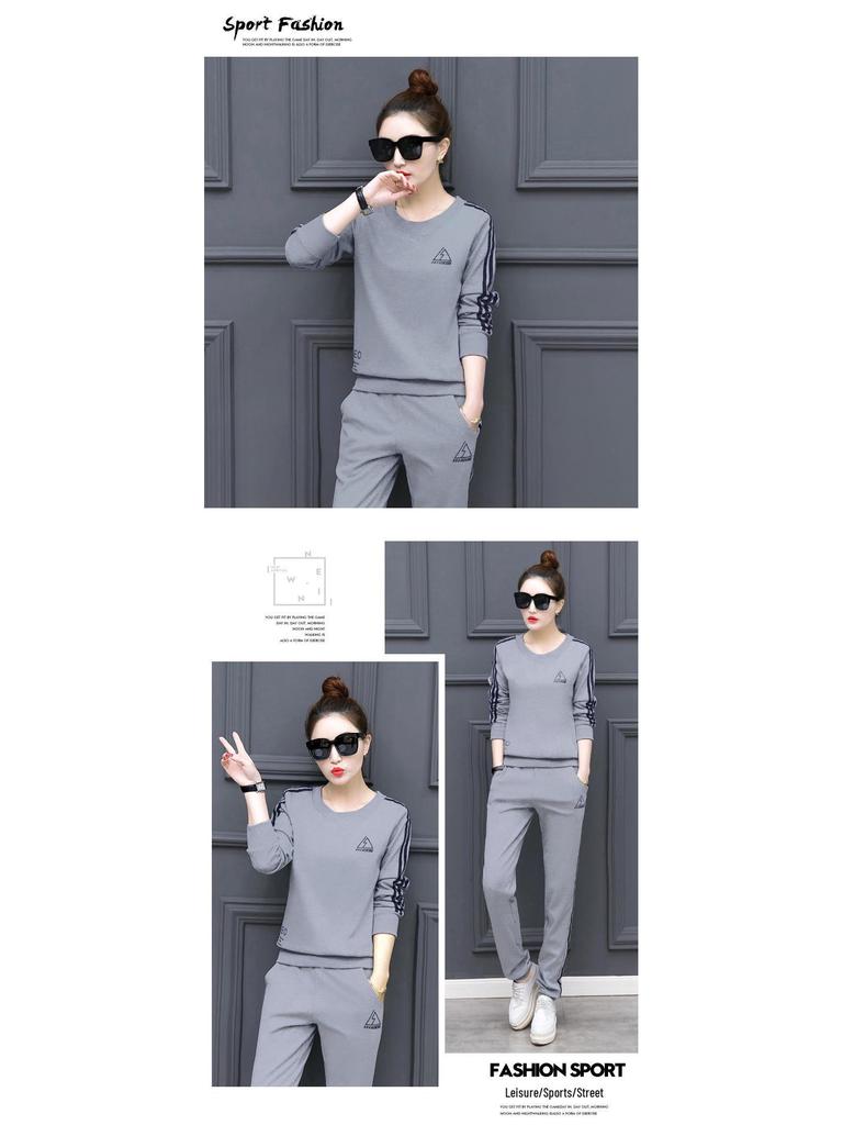 2023 Herbst Koreanischer Damen Langarm Hose & Sweatshirt Lässiges Sportbekleidungsset