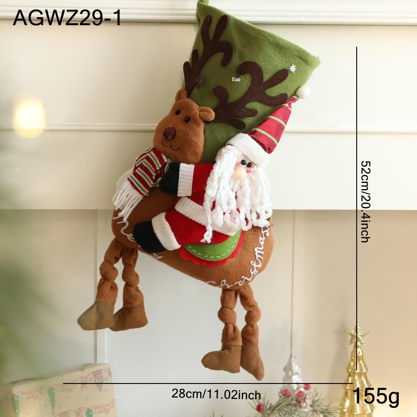 

Plush Christmas Stockings: Reindeer and Santa Gift Bags & Cartoon Socks Decorations