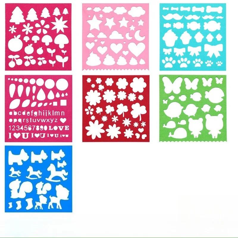 4/7PCS Set Wool Felt Mold Needle Felting Animal Plant Irregular Patterns DIY Craft Stencil Handicraft Shaping Mould Tool