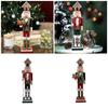 Holiday Nutcrackers Figure Colorful Wood Soldier Puppet with Cookie Family and House Hat Christmas Decorative Ornament