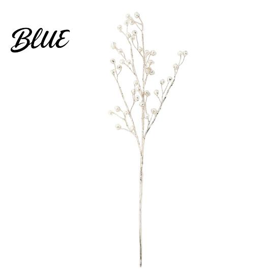 Parties Tree Picks Faux Crystal Christmas Picks Artificial Branch with Clear Beads Fake Pearls Xmas Stem Vase Filler for Home Winter Holiday Party