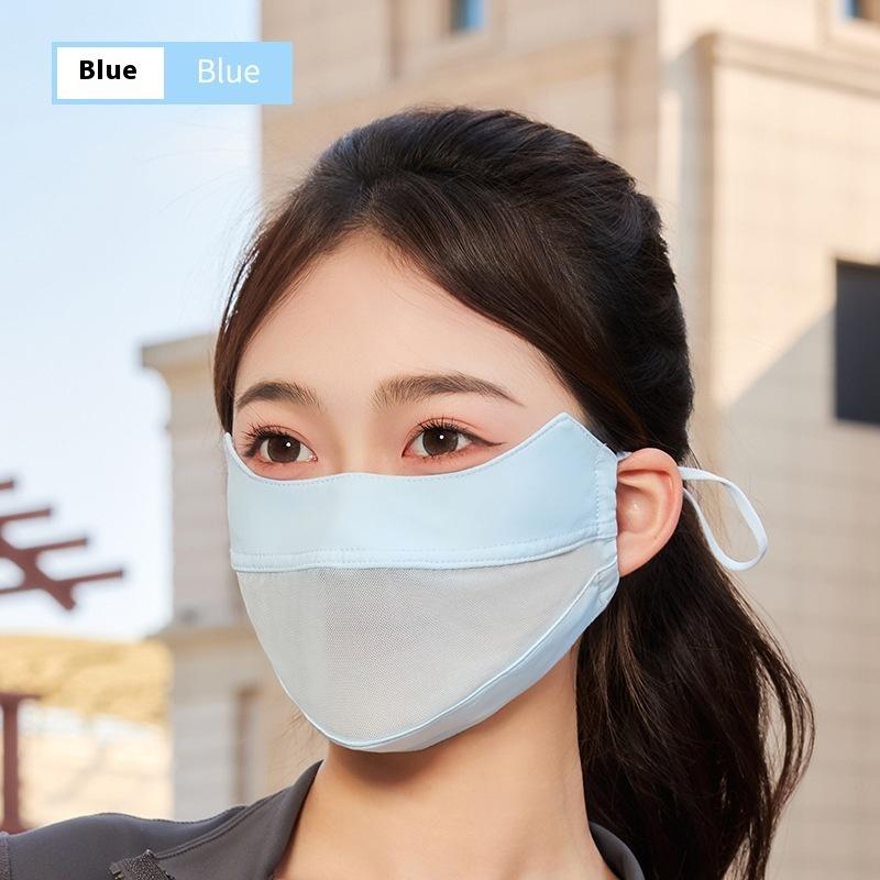 Mesh Ice Silk Face Scarf Elastic Solid Color Uv Protection Anti-Uv Face Cover Face Mask Face Scarves Sunscreen Veil Fishing