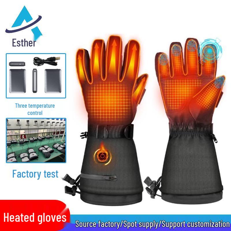 Smart Rechargeable Heated Gloves with Touchscreen & Temperature Control for Cold Weather and Motorcycle Riding
