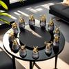 Set di Calici da Vino Animali dello Zodiaco - Classici Calici Regalo di Capodanno per la Casa, Set da Vino Bianco One-Bite