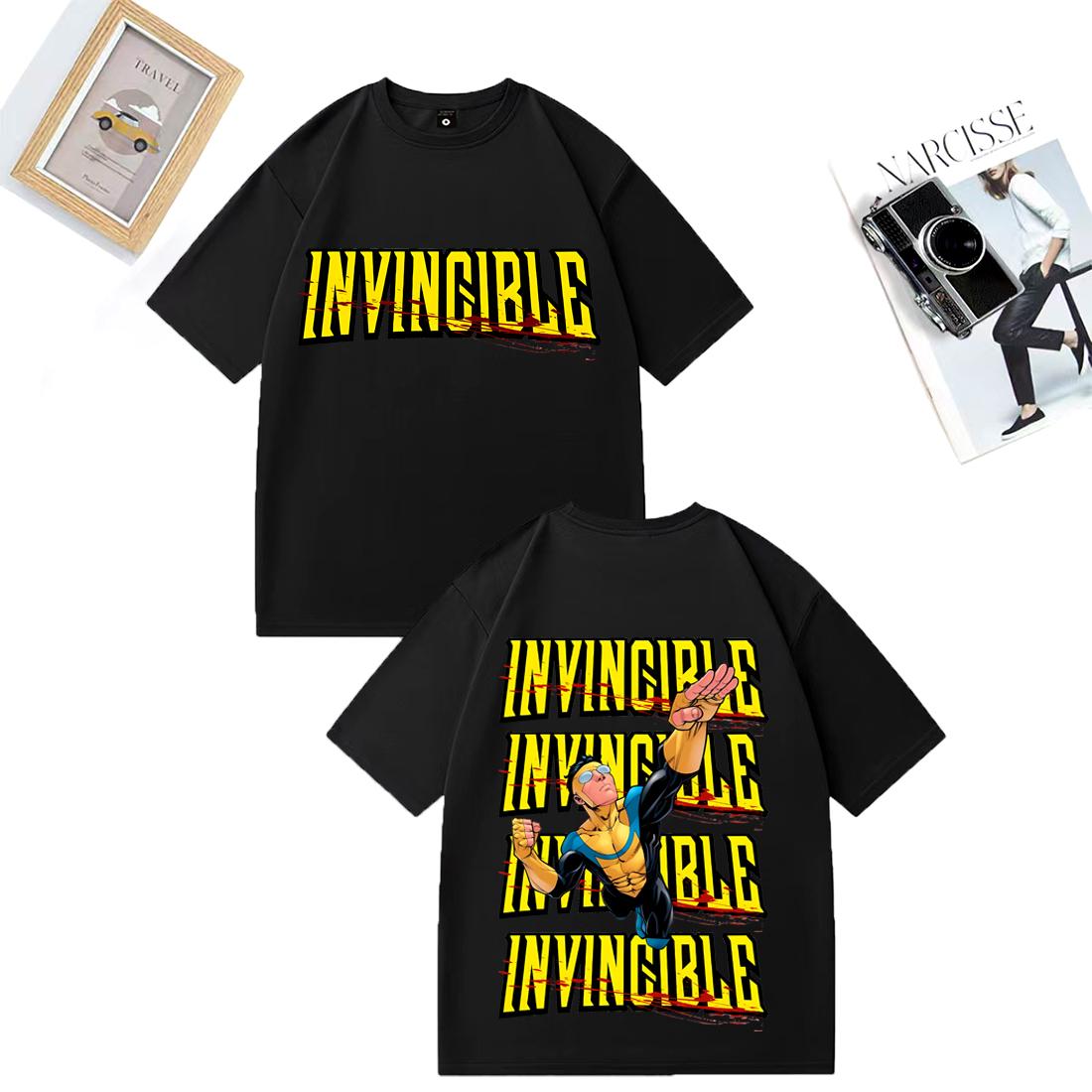 

Unisexs and Womens Invincible Mark Superhero TShirt Anime Round Neck Hip Hop Style Casual Vintage Oversized Cotton TShirts S